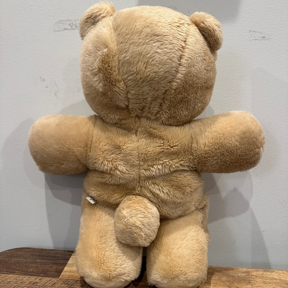 Vintage Gerber TLC Teddy Bear Plush 19" Large Tan Stuffed Animal Red Bow Tie - Picture 6 of 10